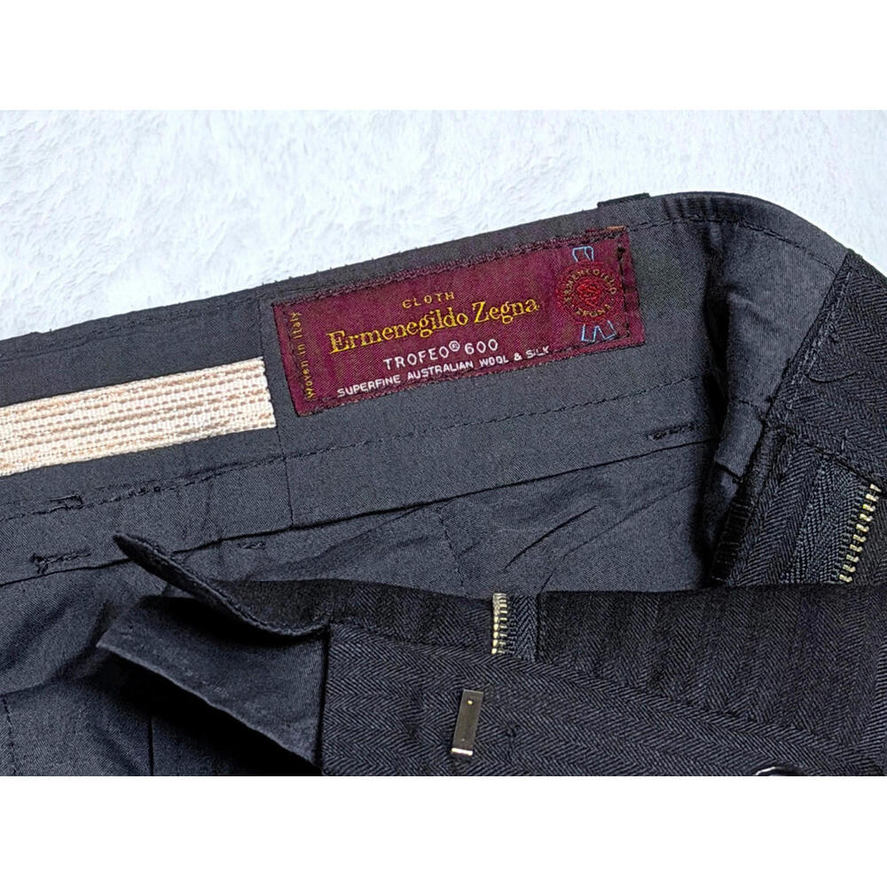 MINT Ermenegildo Zegna Trofeo 600 "Wool Silk" Trousers Dress Pants Mens 37W Gray
